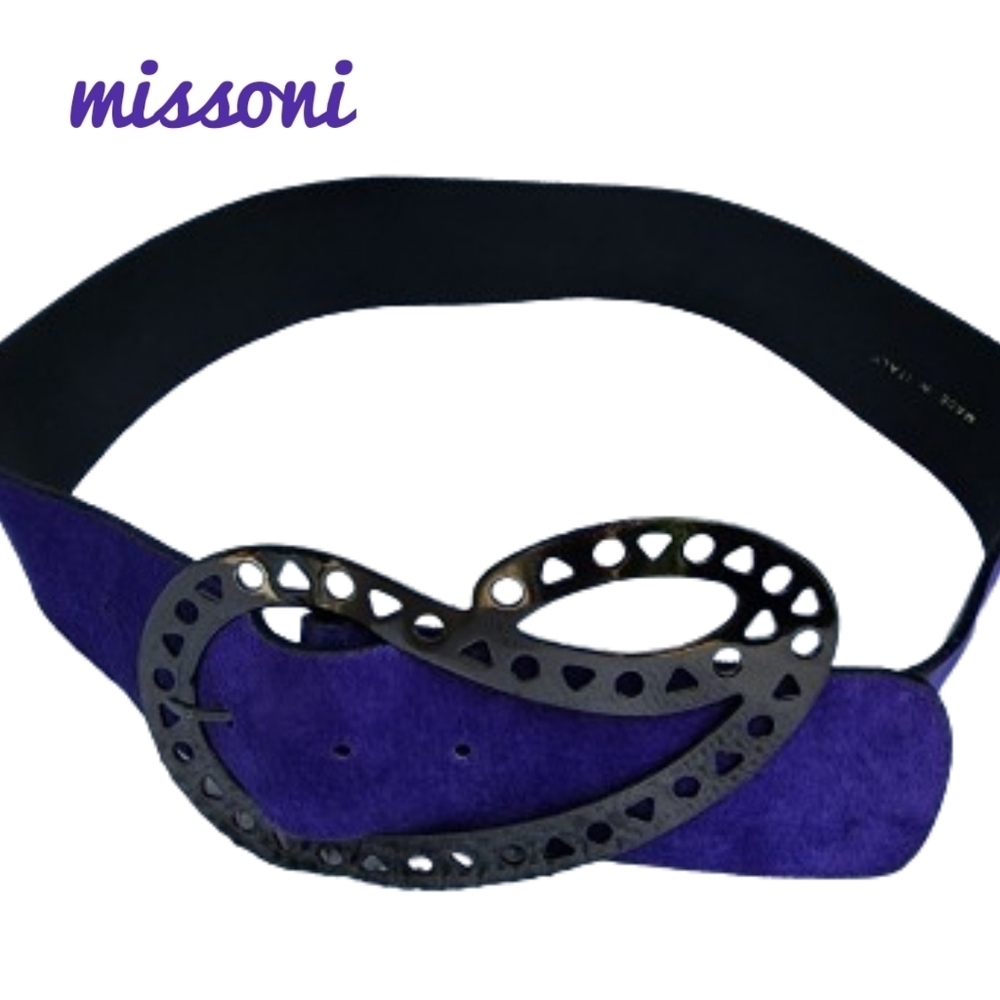 Missoni Purple suede abstract belt S/M NEW